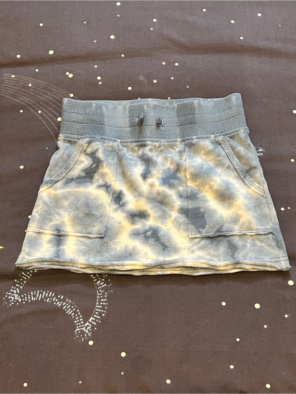 Girls Med (8) Tie-Dye Casual Pull-On Drawstring Skirt